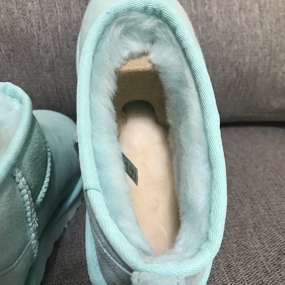 Ugg Classic Ultra Mini Sky Blue Boots - Picture 3 of 6